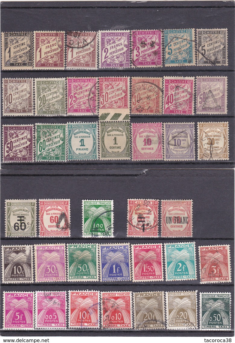 TAXE FRANCE - Lot De 40 Timbres Différentes Pour Début, Complément Collection Ou Nuances - A Voir - 1859-1959 Oblitérés