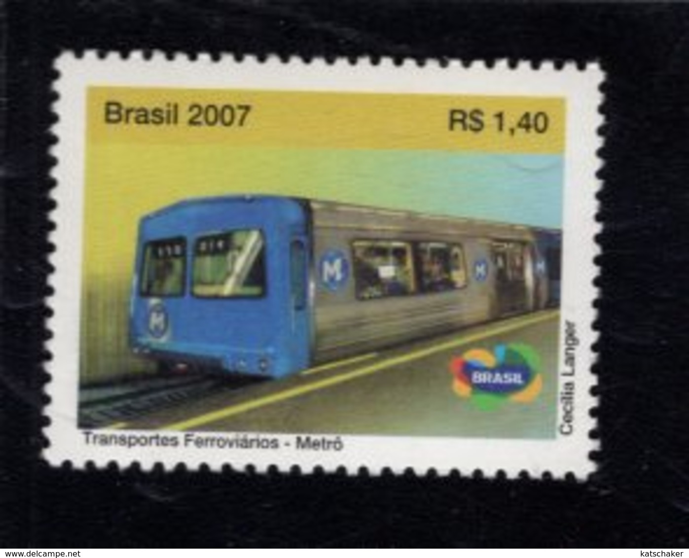 740426966  POSTFRIS  MINT NEVER HINGED EINWANDFREI SCOTT 3023 RAIL TRANSPORT METRO CAR RIO DE JANEIRO - Ongebruikt