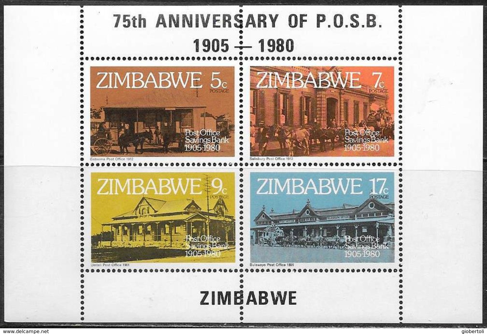 Zimbabwe: Cassa Di Risparmio Postale, Postal Savings Bank, Caisse D'épargne Postale - Posta
