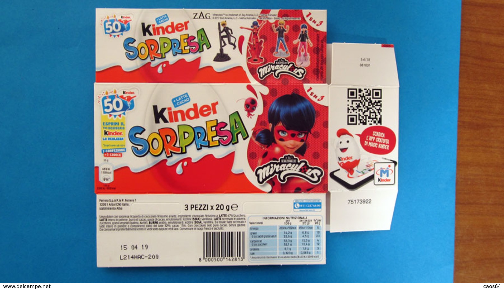 KINDER SORPRESA MIRACULOUS ITALY SCATOLA BOX CONFEZIONE 3 PEZZI VUOTA - Altri & Non Classificati