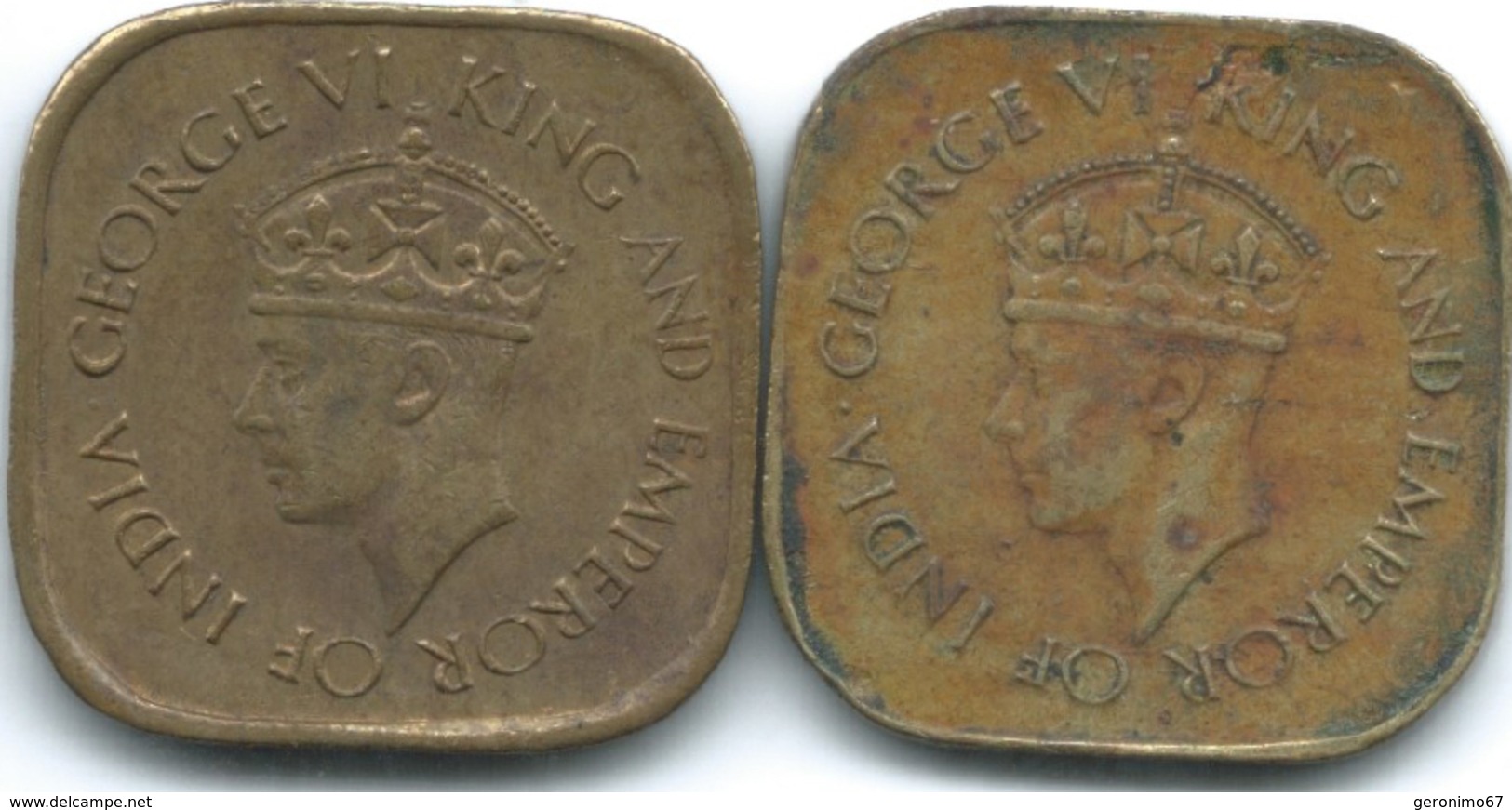 Ceylon - George VI - 1943 - 5 Cents (KM113.1) & 1944 (KM113.2) - Sri Lanka