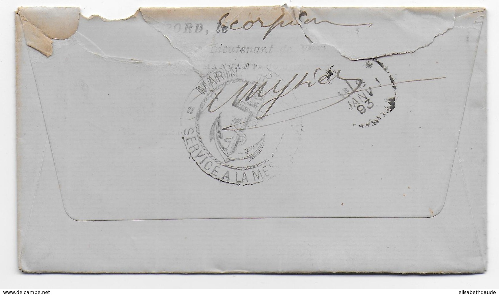 1892 - CORPS EXPEDITIONNAIRE Du DAHOMEY - ETABLISSEMENTS DU BENIN LIGNE M N°1 ROUGE !! - ENVELOPPE => NOUVELLE CALEDONIE - Legerstempels (voor 1900)