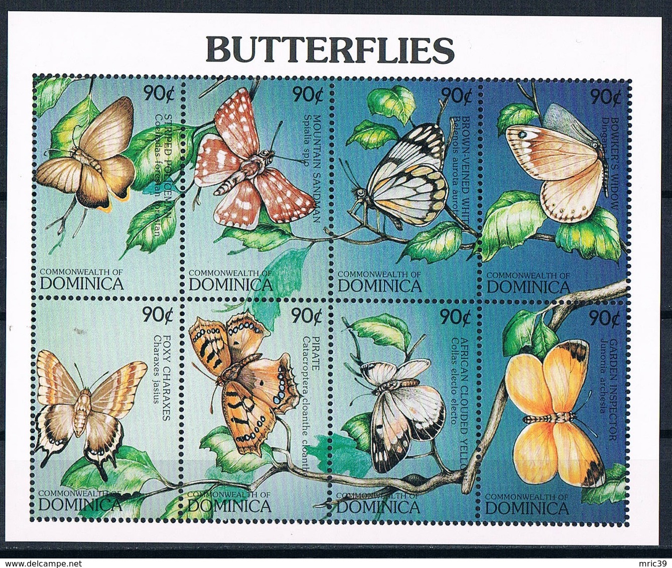 Bloc Sheet Insectes Papillons Insects Butterflies Neuf  MNH **  Dominica 1997 - Papillons