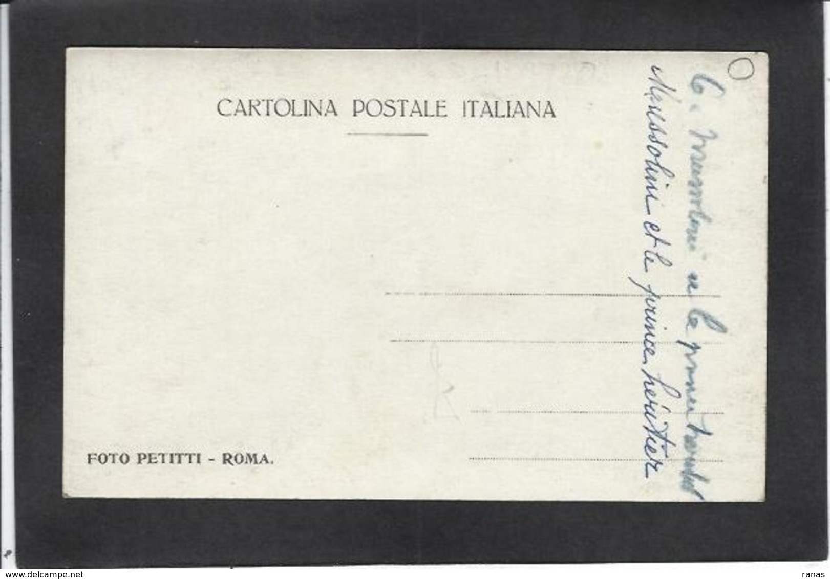 CPA Italie Italia écrite Carte Photo RPPC Mussolini Et Le Prince Héritier - Autres & Non Classés