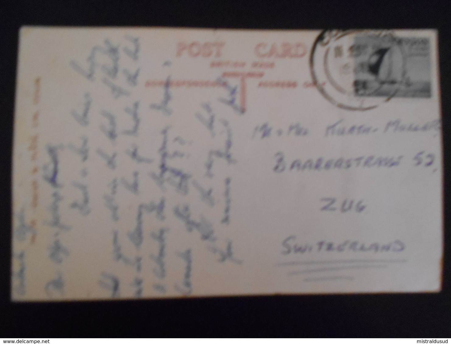 Ceylan Carte De Colombo 1954 Pour Zug - Sri Lanka (Ceylon) (1948-...)
