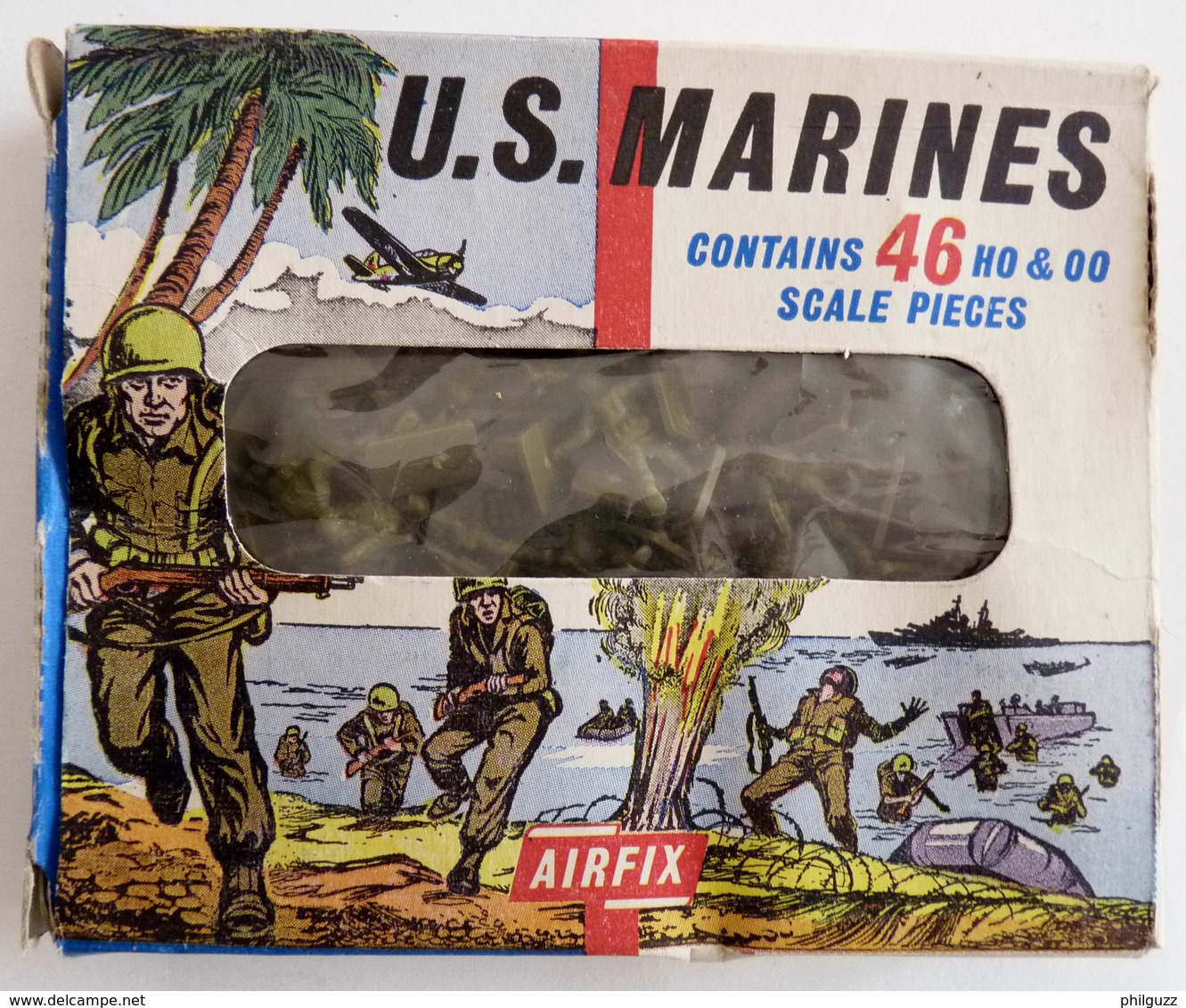 TRES RARE BOITE 1er Modèle AIRFIX WWII WORLD WAR TWO U.S. MARINES 1/72 COMPLETE NON GRAPPEE Pas Esci Atlantic ... - Militaires