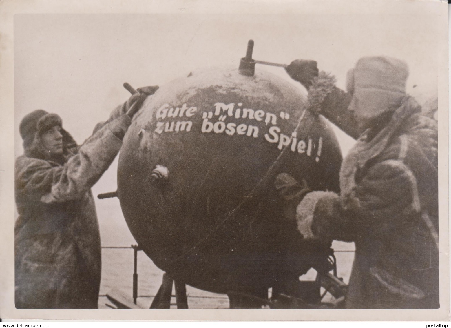 MINEN MINENLEGER FOTO DE PRESSE WW2 WWII WORLD WAR 2 WELTKRIEG Aleman Deutchland - Guerra, Militares