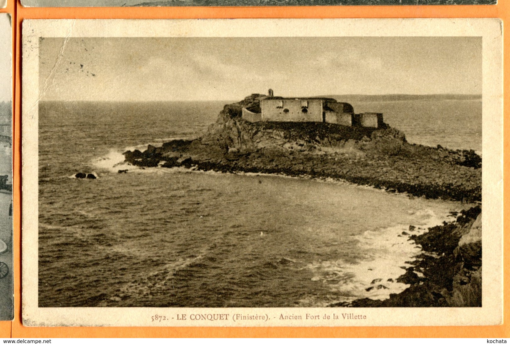 FR166, Le Conquet, Ancien Fort De La Villette, 5872, Circulée 1931 Timbre Décollé - Le Conquet