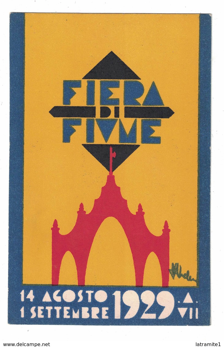 CARTOLINA CARTE POSTALE  FIERA DI FIUME 1929 - Pubblicitari