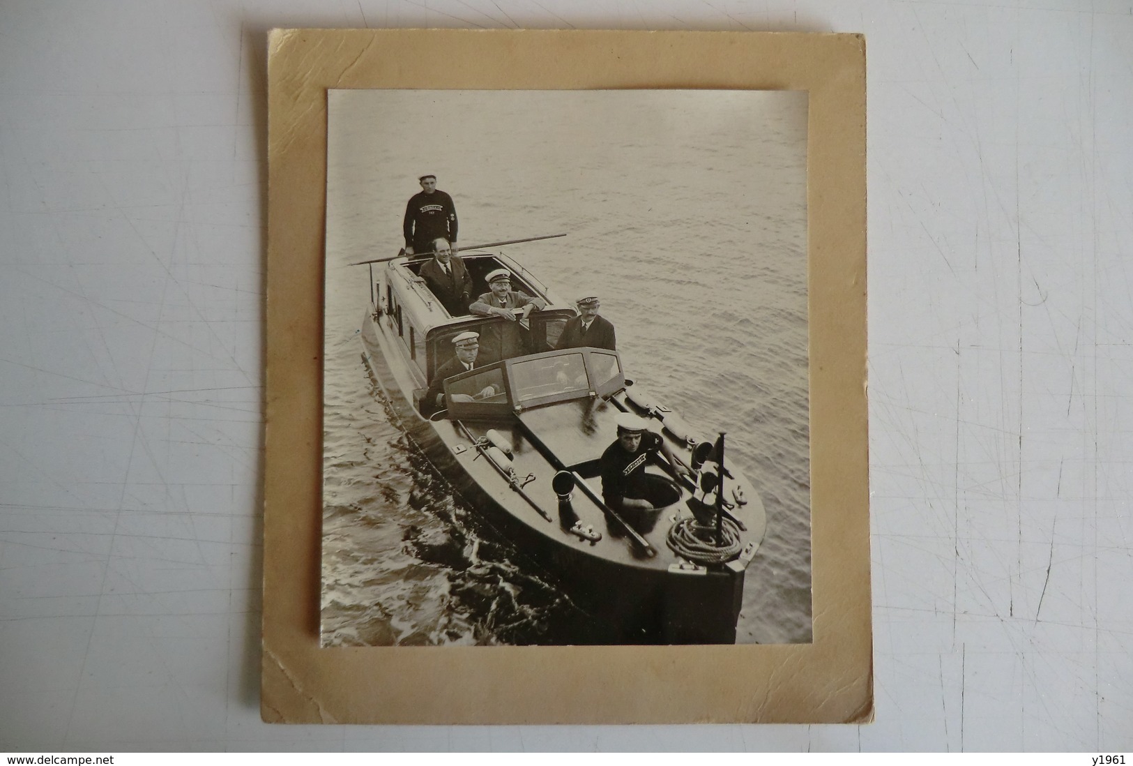 ANCIENNE GRANDE PHOTO 22,5 X 19,5CM. BATEAUX CANOT. GIRUNDIA II YCF. Marine Nationale. TBE. - Boats