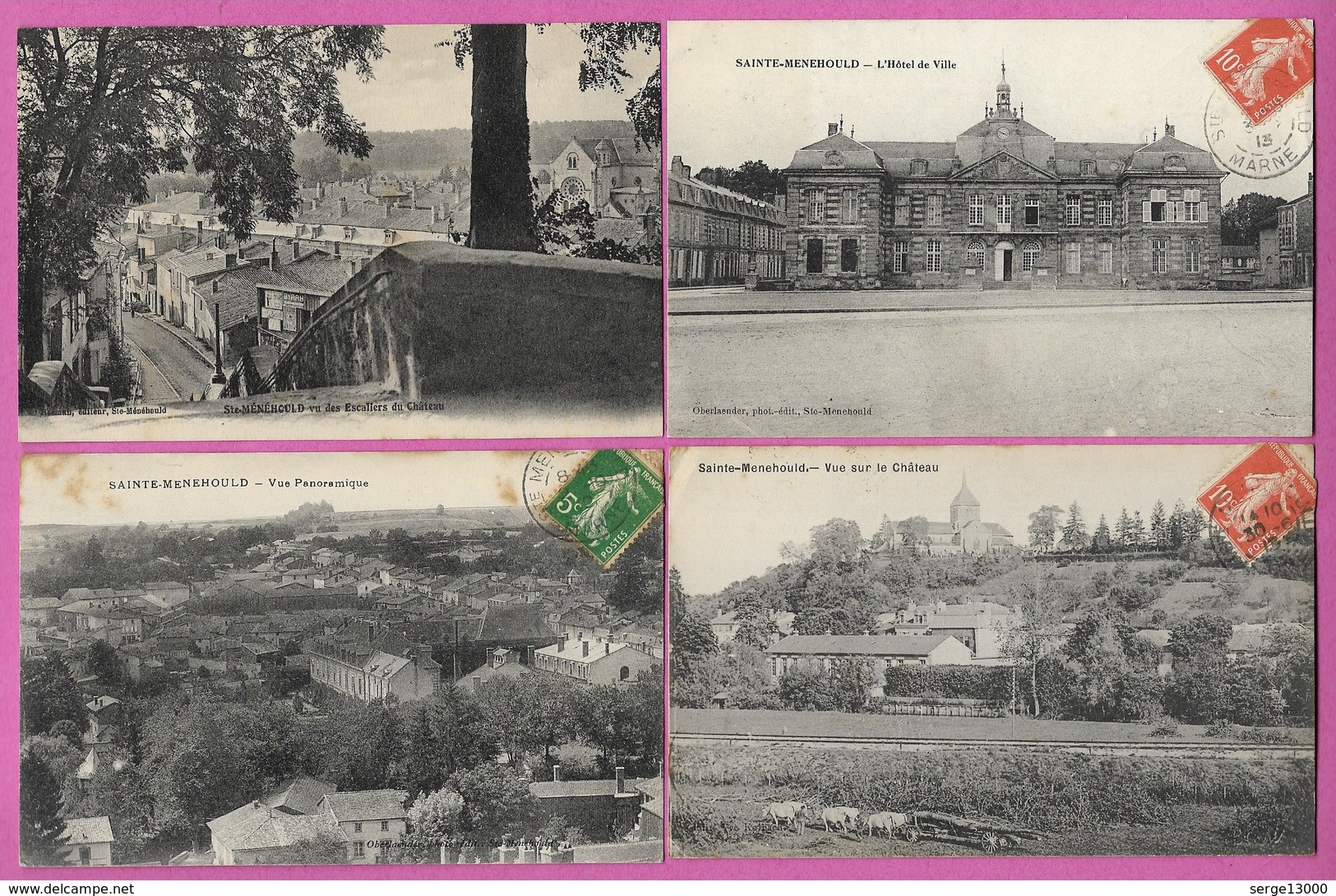 51 Marne Sainte Menehould Lot De 4 Cpa Env De Châlons En Champagne Argonne Suippe Vesle - Sainte-Menehould