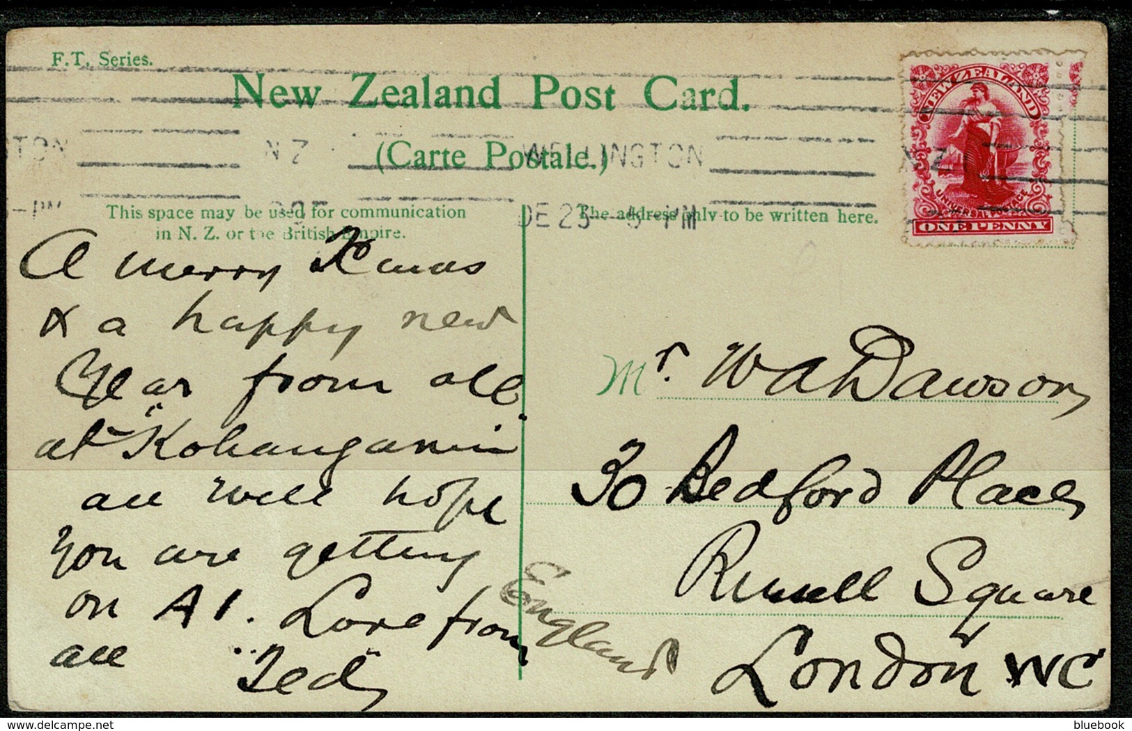 Ref 1282 - Early Real Photo Postcard - Botanical Gardens Wellington New Zealand 1d To UK - New Zealand