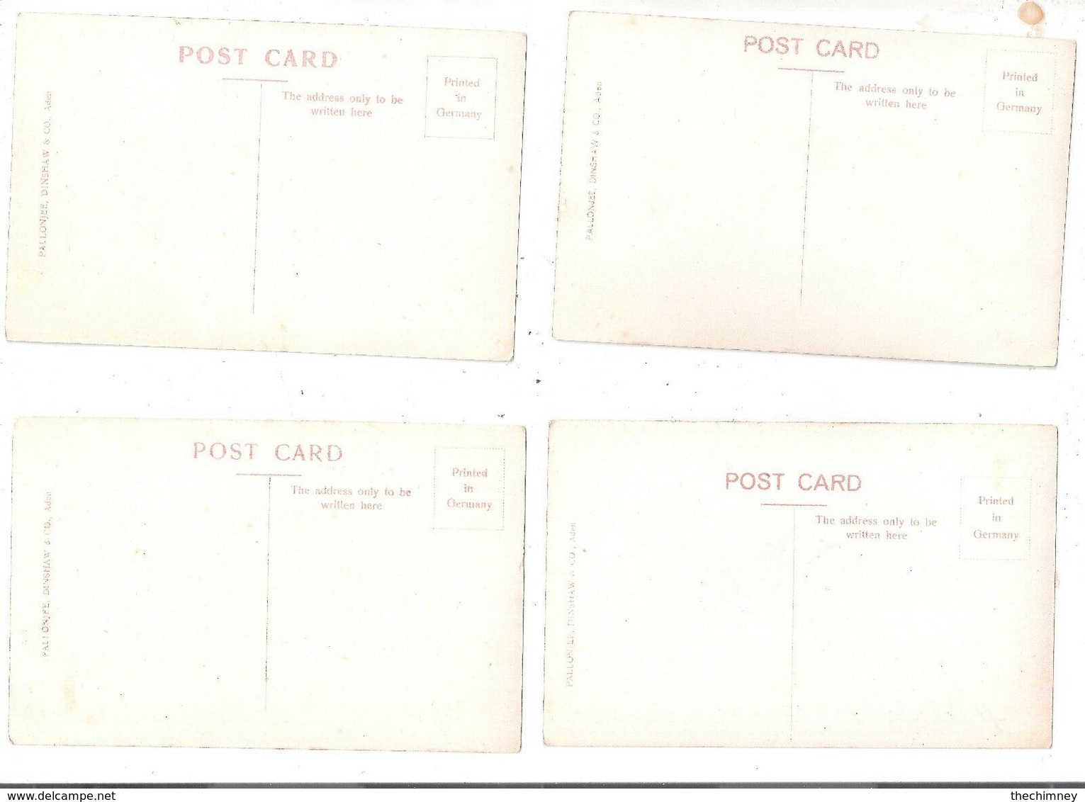 FOUR OLD RP UNUSED ADEN NOW YEMEN POSTCARDS PALLONJEE DINSHAW & CO ADEN - Yémen