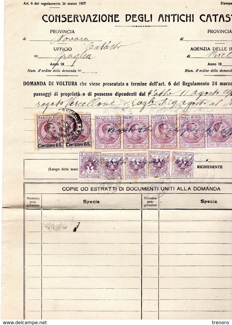 CERTIFICATO CATASTALE - 19.9.1915 - Revenue Stamps