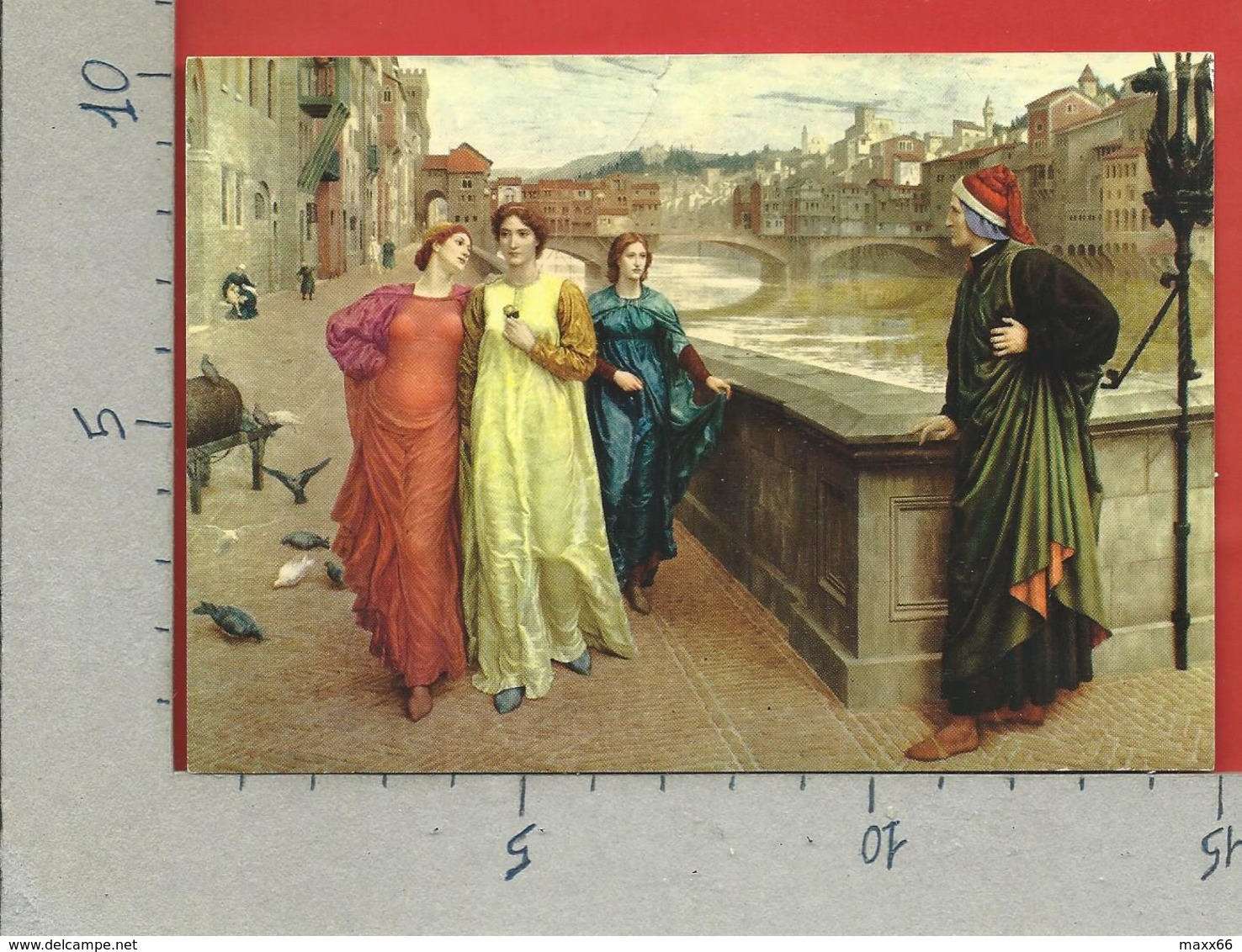 CARTOLINA NV ITALIA - FIRENZE - Incontro Di Dante E Beatrice - 10 X 15 - Personaggi Storici