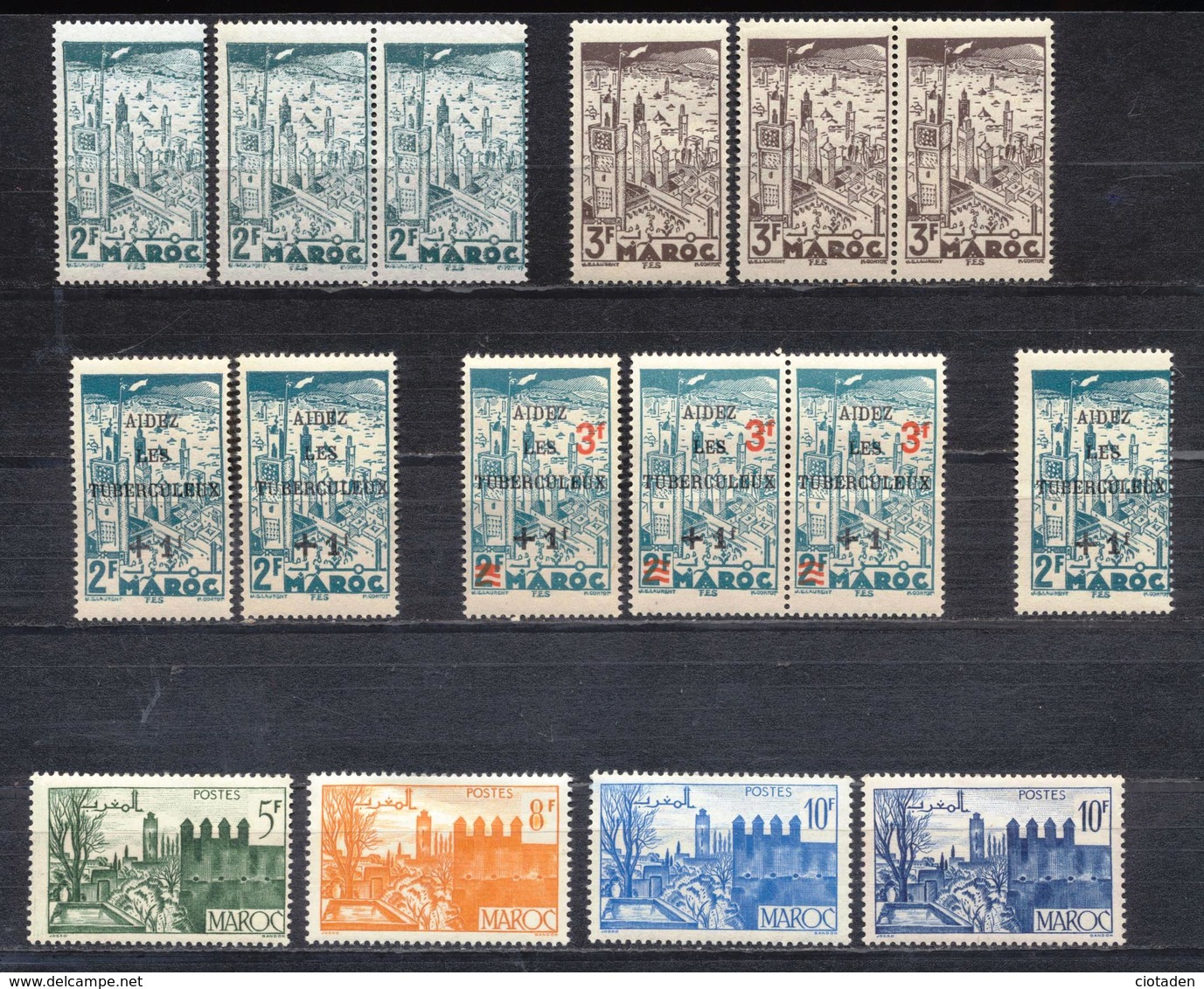 MAROC  1939 FES  + 2 Variètes - Unused Stamps