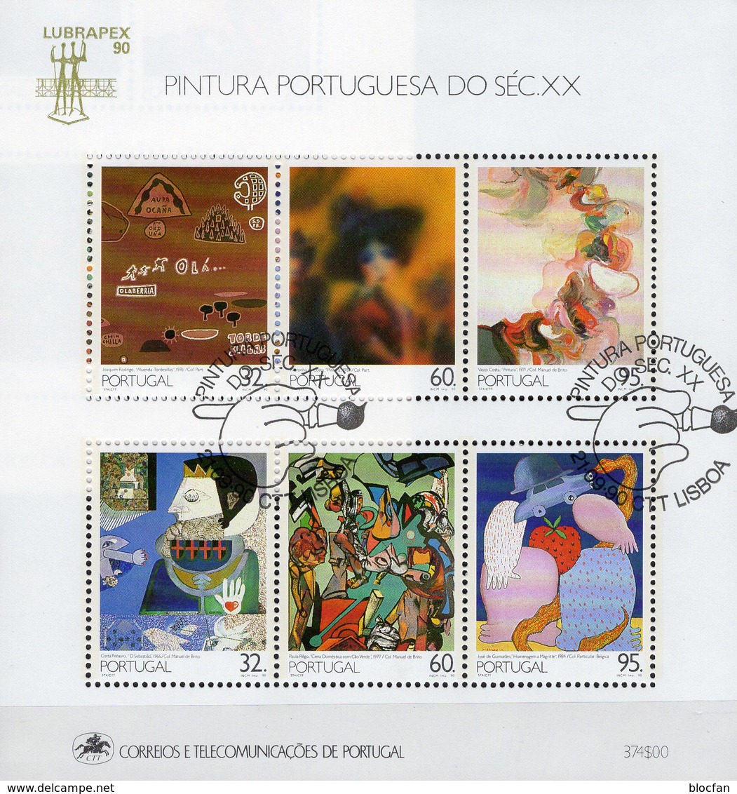 Kunst EXPO 1990 Portugal Block 74 O 12€ Gemälde Diener Versuchung Bloque Hoja M/s Sheet Art S/s Bloc Bf Philatelics - Usado