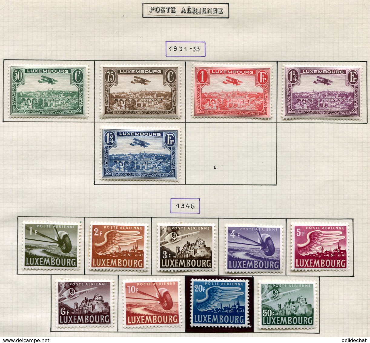 12066 LUXEMBOURG Collection Vendue Par Page PA 1-15 Sauf 6 **/ *  1931-46  TB/TTB - Collections