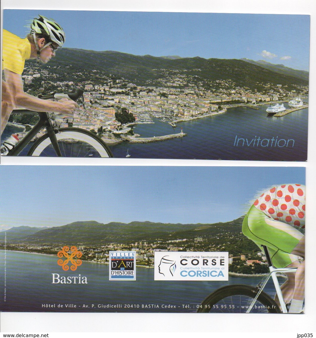 CYCLISME TOUR  DE  FRANCE  2013  Carton D'invitation 4 Faces  Mairie De Bastia - Cyclisme