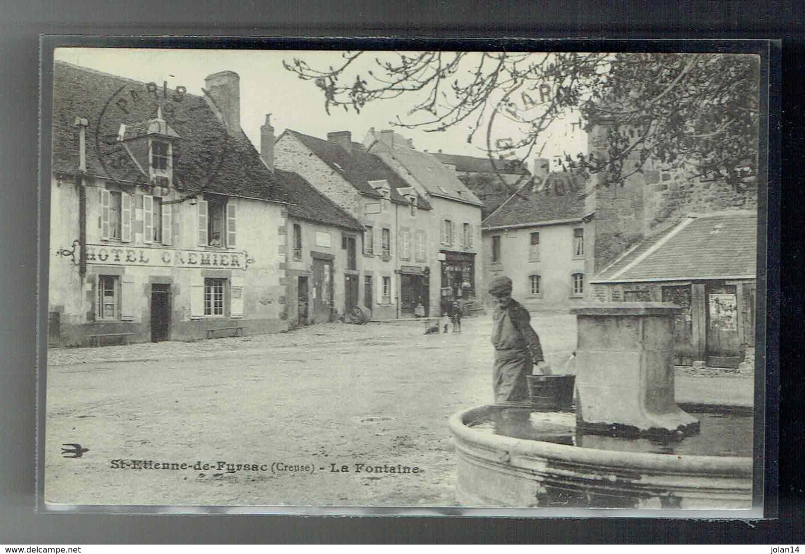 CPA 23 - Saint Etienne De Fursac - La Fontaine - Hotel Cremier - 1913 - Autres & Non Classés