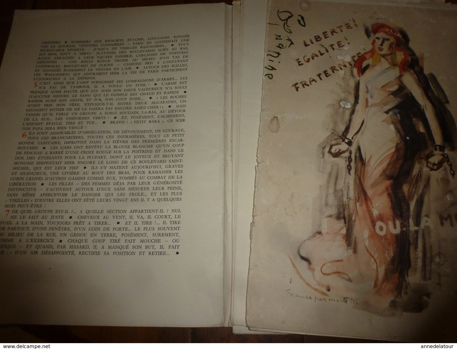 1944 PAGES DE GLOIRE -Libération De Paris 18-27 Août 1944 - En  21 Aquarelles De René Gaillard ,Lieutenant FFI - Sonstige & Ohne Zuordnung