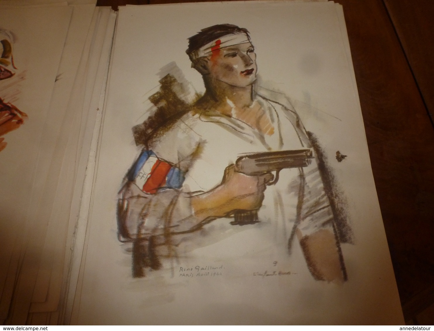 1944 PAGES DE GLOIRE -Libération de Paris 18-27 Août 1944 - en  21 Aquarelles de René Gaillard ,Lieutenant FFI