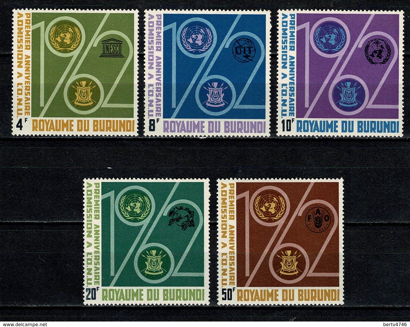 Burundi 1963 - 64/68** MNH (2 Scans) 8F Ontbrekende Tand / Dent Manquant - Neufs