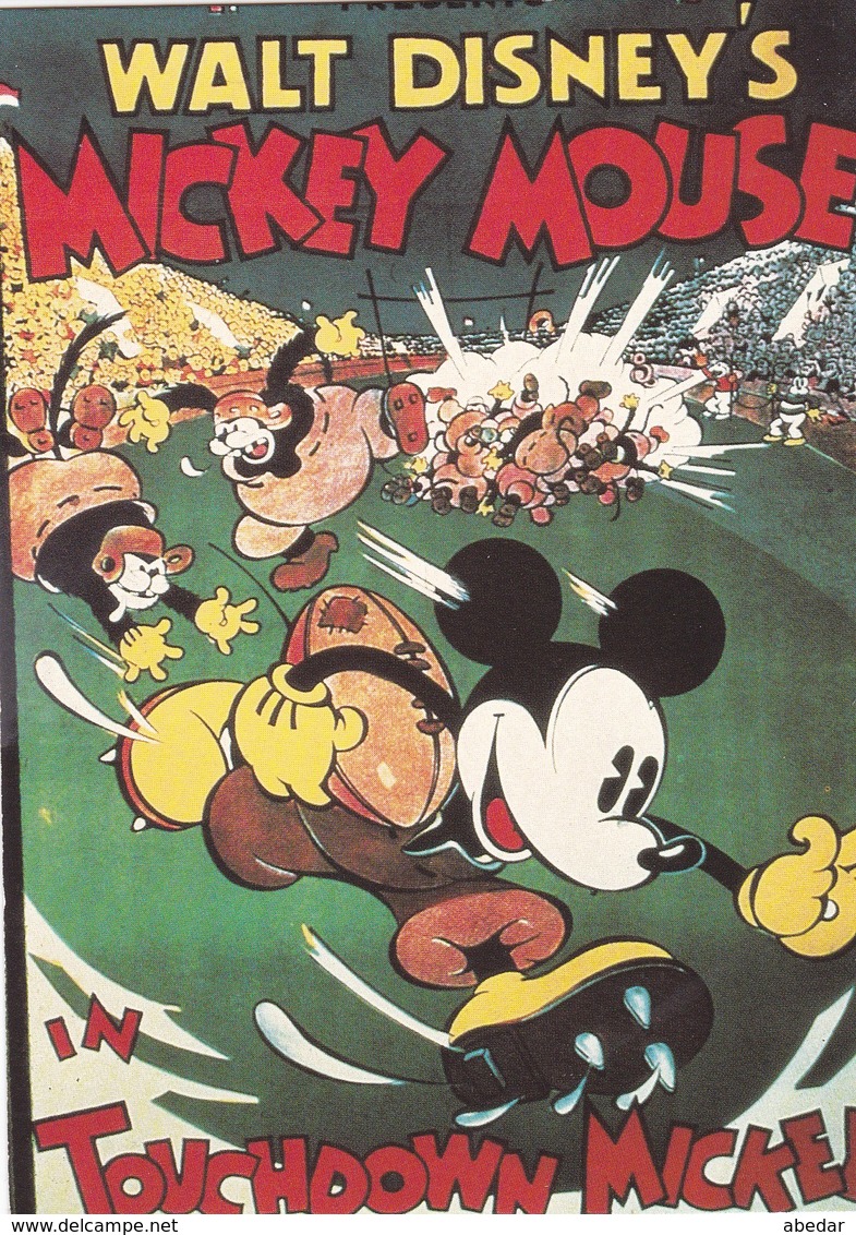 WALT DISNEY  Mickey Mouse In Touchdown Old Postcard - Disneyland