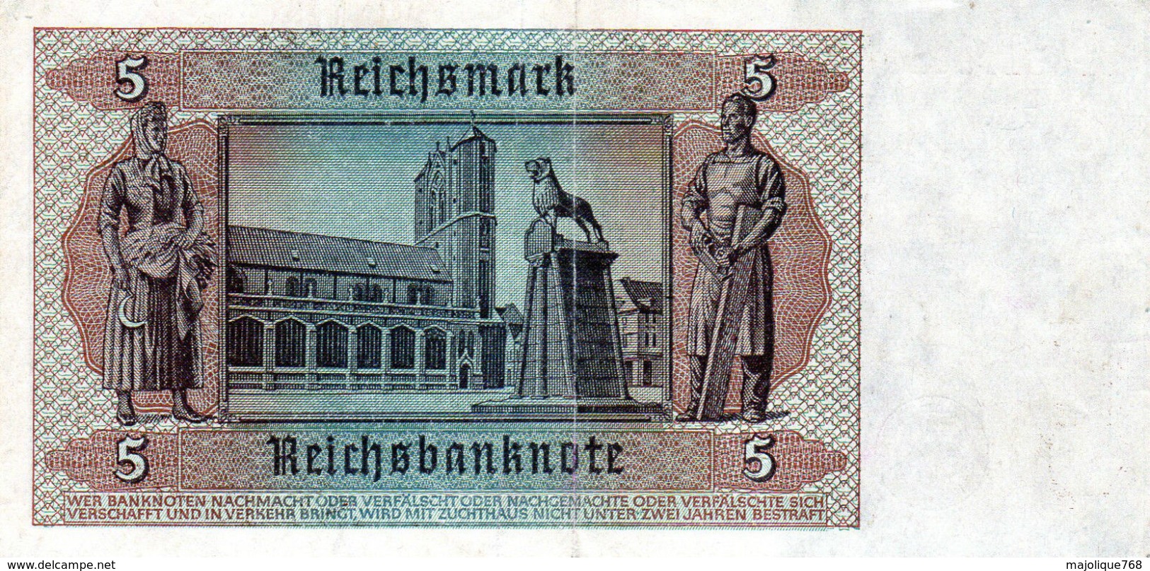 Billet De 5 Deutschemark Du 1 Août 1942 - - 5 Reichsmark