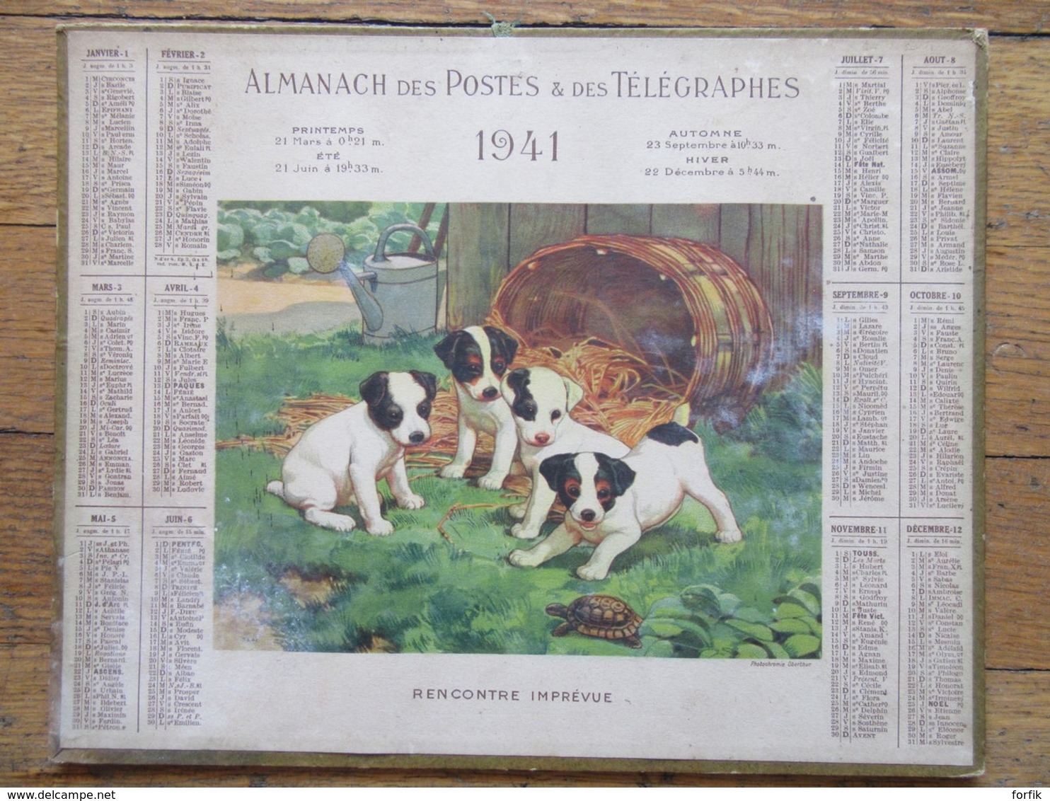 Almanach des Postes & Télégraphes - 9 Calendriers grand format 1899, 1911, 1912, 1914, 1922, 1925, 1941, 1942, 1949