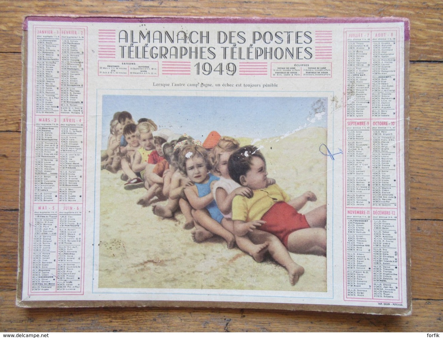 Almanach des Postes & Télégraphes - 9 Calendriers grand format 1899, 1911, 1912, 1914, 1922, 1925, 1941, 1942, 1949