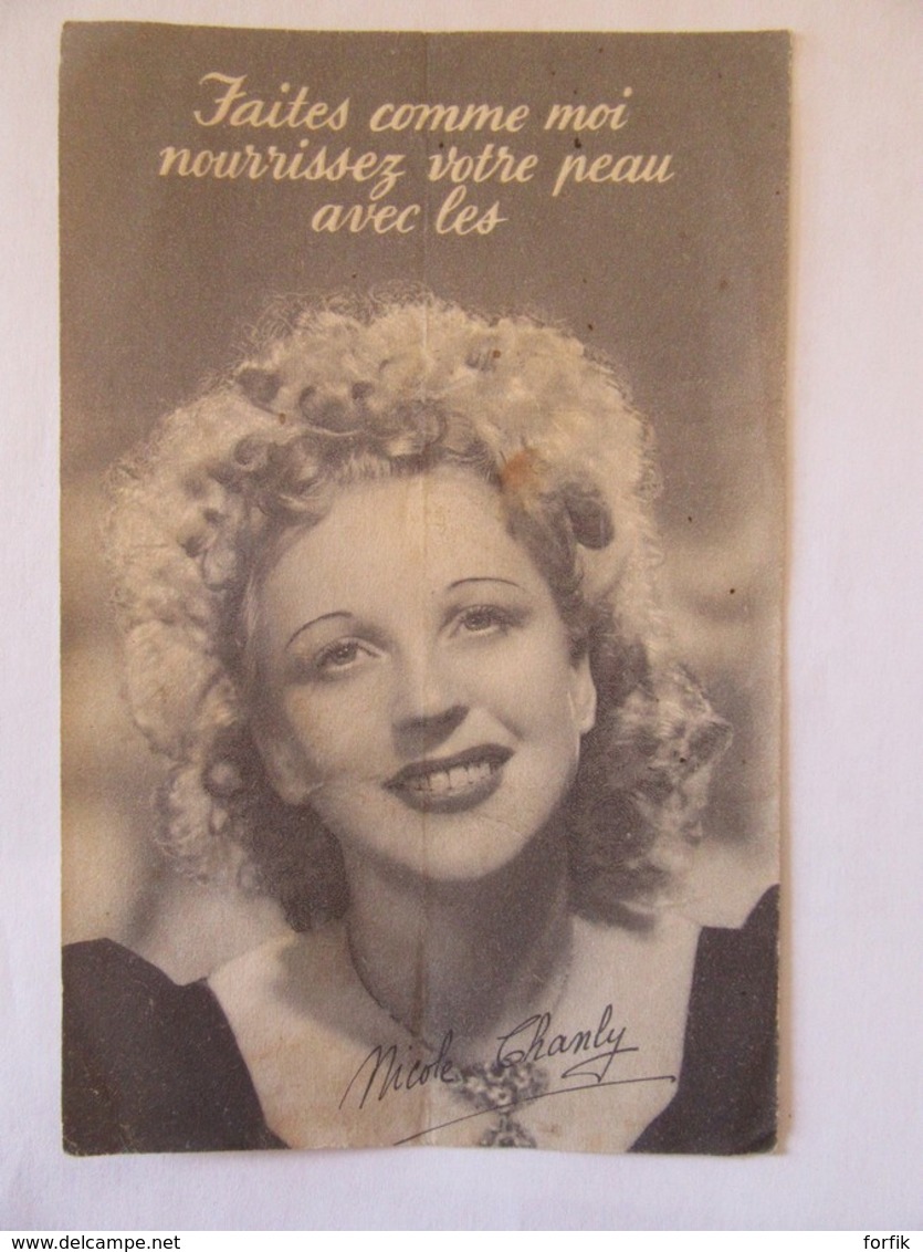 Belgique - Carte Publicitaire Oeufs Frais Laurent Frères & Co Waterloo - Célébrité Chanteuse Nicole Chanly - Advertising