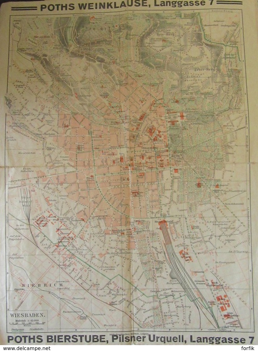 Allemagne - Carte Géographique Poths Weinklause, Pilsner Urquell - Die Immobilien-Derkhrs-Gesellschaft - Wiesbaden - Carte Geographique