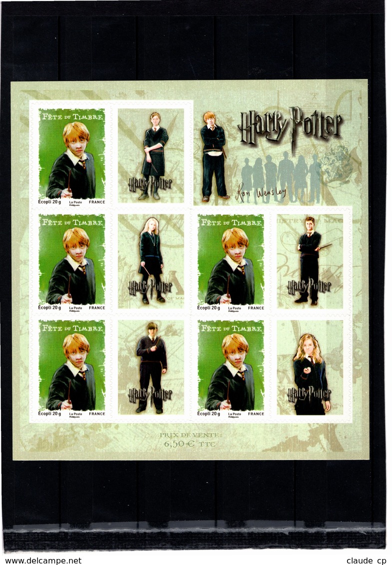 Bloc Autocollant N° 115 -- 5 X TP écopli--Journée Du Timbre 2007-- HARRY POTTER - Mint/Hinged