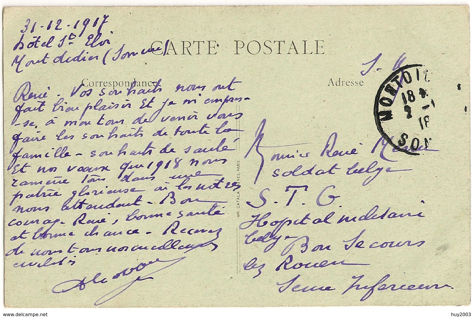 80 - MONTDIDIER - 1917 Vue Prise Du Faubourg Saint Martin - Somme N° 116 Cpa (TTB) - Un Sodat Belge 1917 En Montdidier - Montdidier
