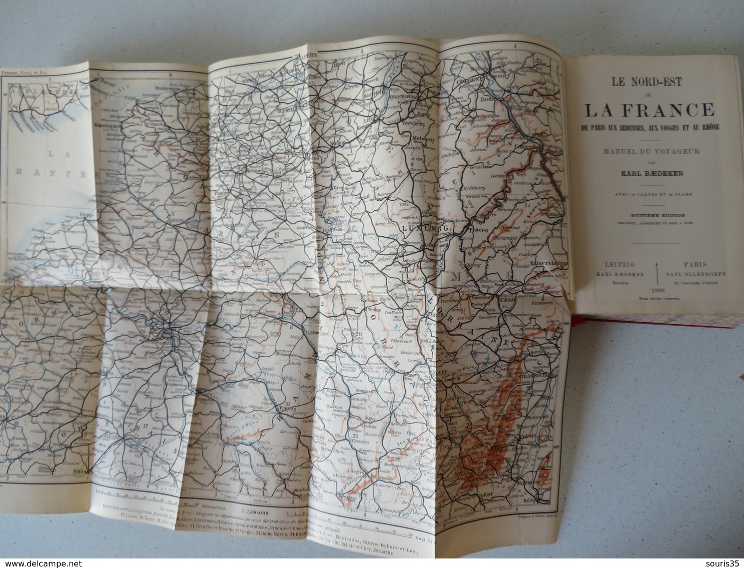 1908 Guide Baedeker Nord-Est De La France: Champagne, Ardennes, Lorraine, Vosges, Bourgogne, Franche-Comté, Nivernais - Bourgogne