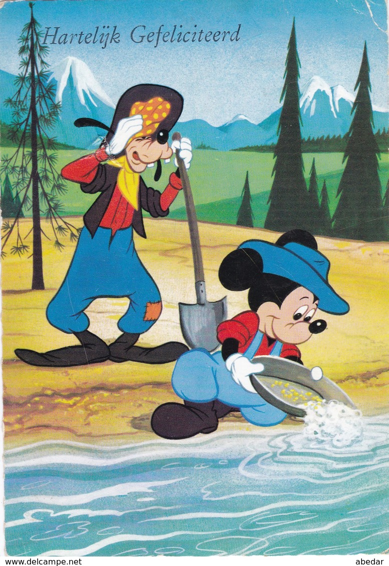WALT DISNEY  Mickey Mouse  Goofy   Old Postcard - Disneyland