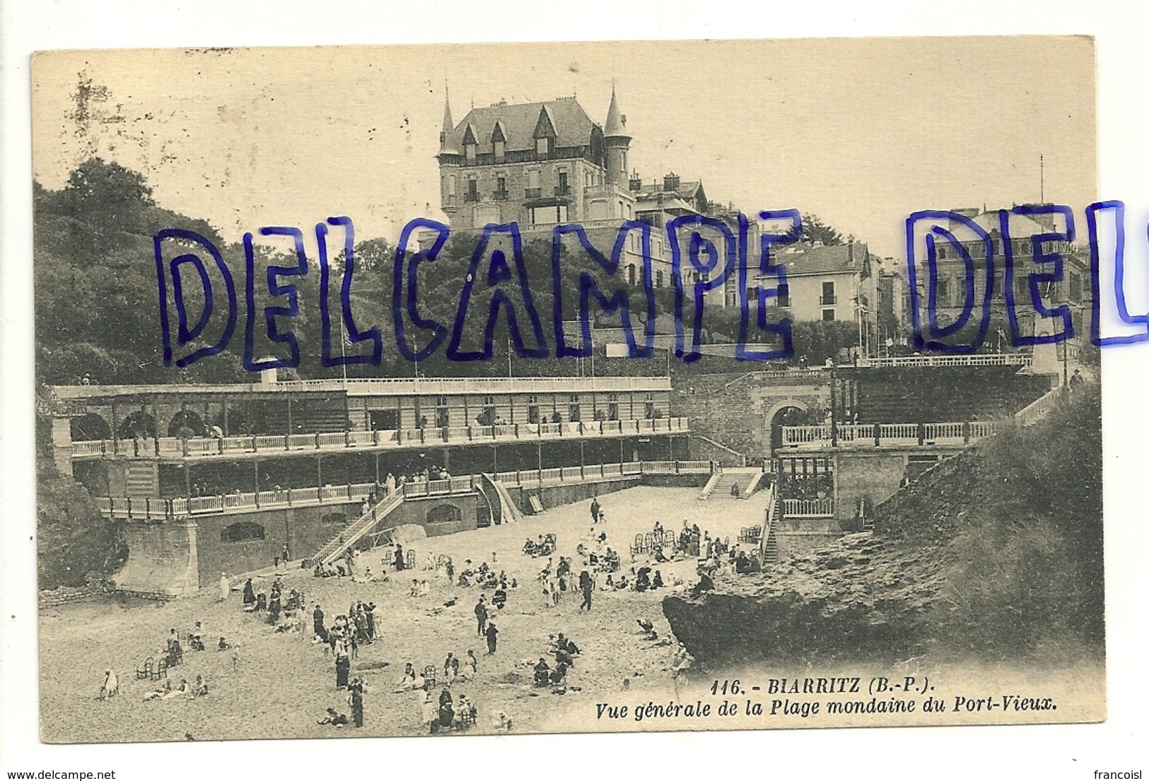 France. Pyrénées Atlantiques. Biarritz. Vue Générale De La Plage Mondaine Du Port-Vieux - Biarritz