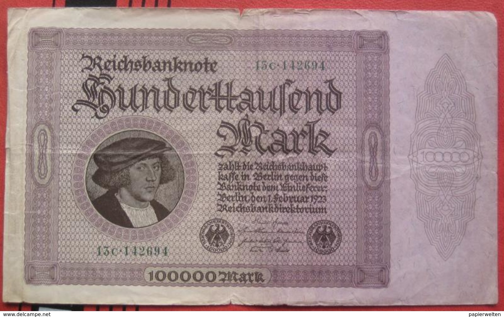 100000 Mark 1923 (WPM 83) 1.2.1923 - 100.000 Mark