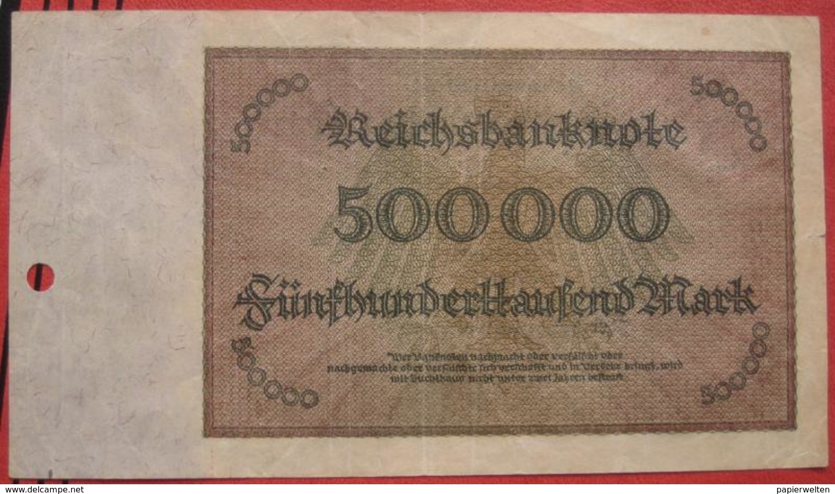 500000 Mark 1923 (WPM 88) 1.5.1923 / Entwertet? - 500.000 Mark