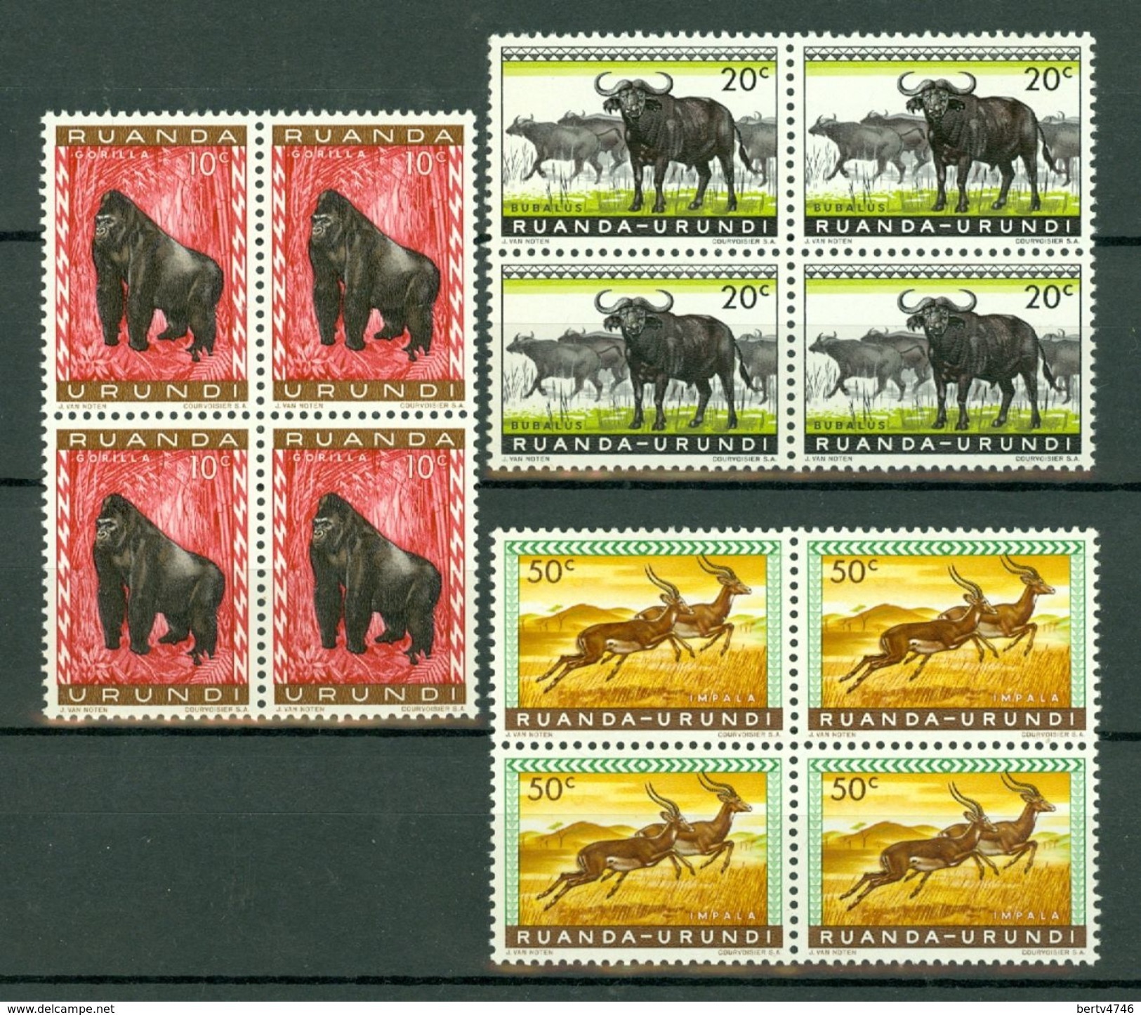 Ruanda Urundi 1959 OBP/COB 4 X 205/206**, 208**  MNH - Neufs