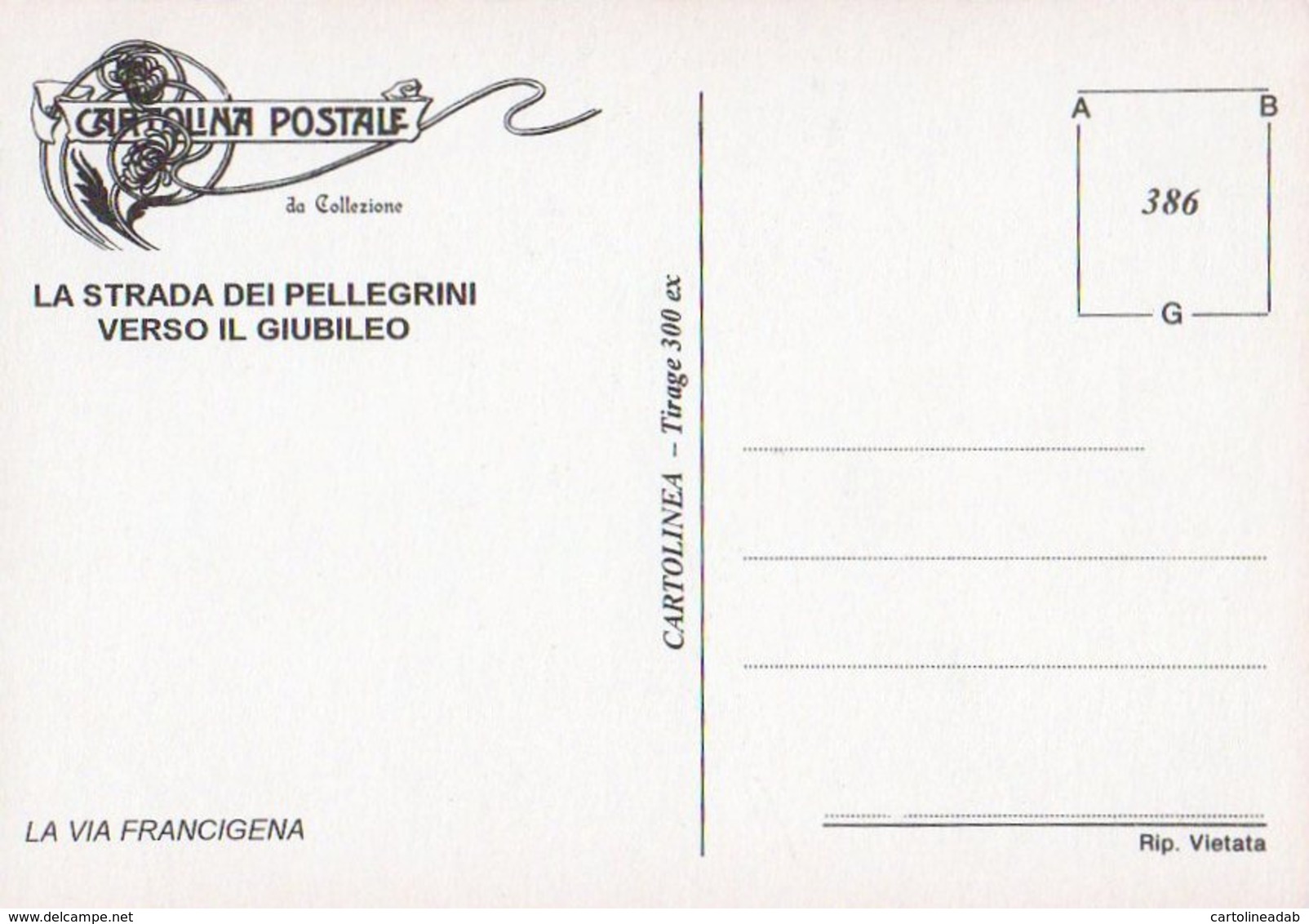 [DC0386] CPM - GIUBILEO 2000 - LA STRADA DEI PELLEGRINI VERSO IL GIUBILEO - CARTOLINEA 386 - Non Viaggiata - Altri & Non Classificati