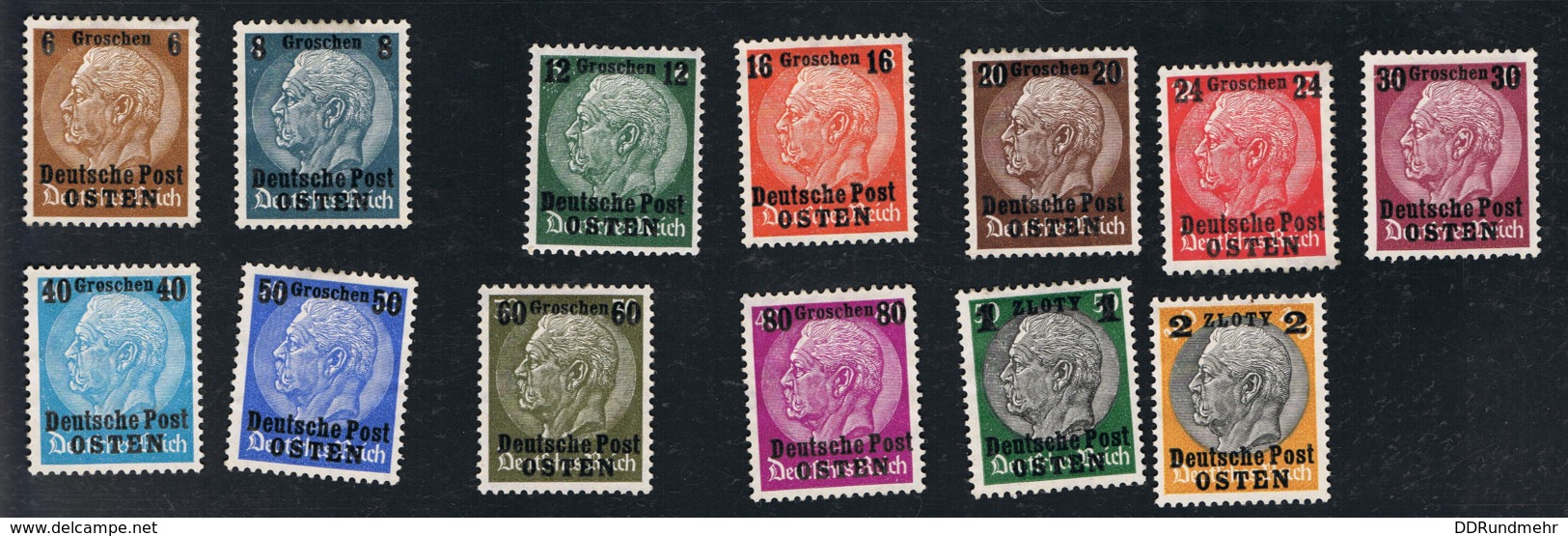 1939 Dez. Deutsche Post Osten Mi 1 - 13 Sn N17 - 29 Yt  17 - 29 Sg 359 - 71 AFA  1 - 13 M. Gum. Und Falz X - Besetzungen 1938-45