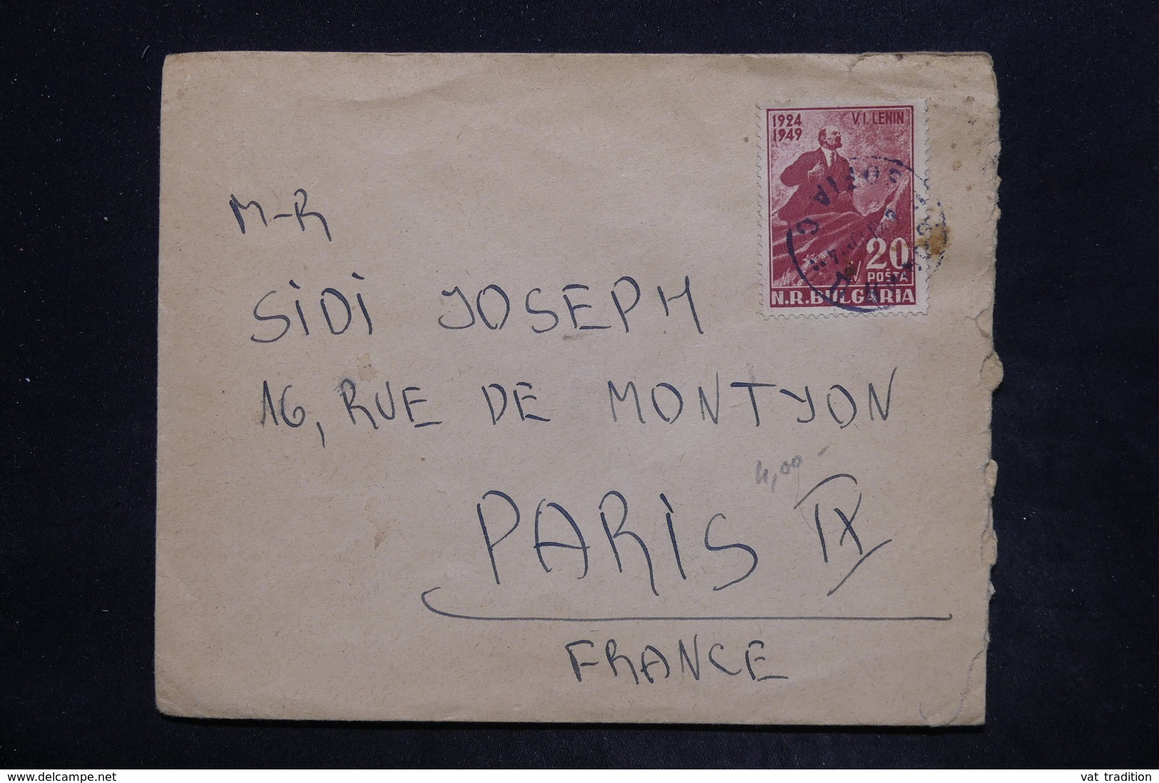 BULGARIE - Affranchissement De Sofia Sur Enveloppe Pour La France En 1950 , Affranchissement Lénine - L 25948 - Storia Postale