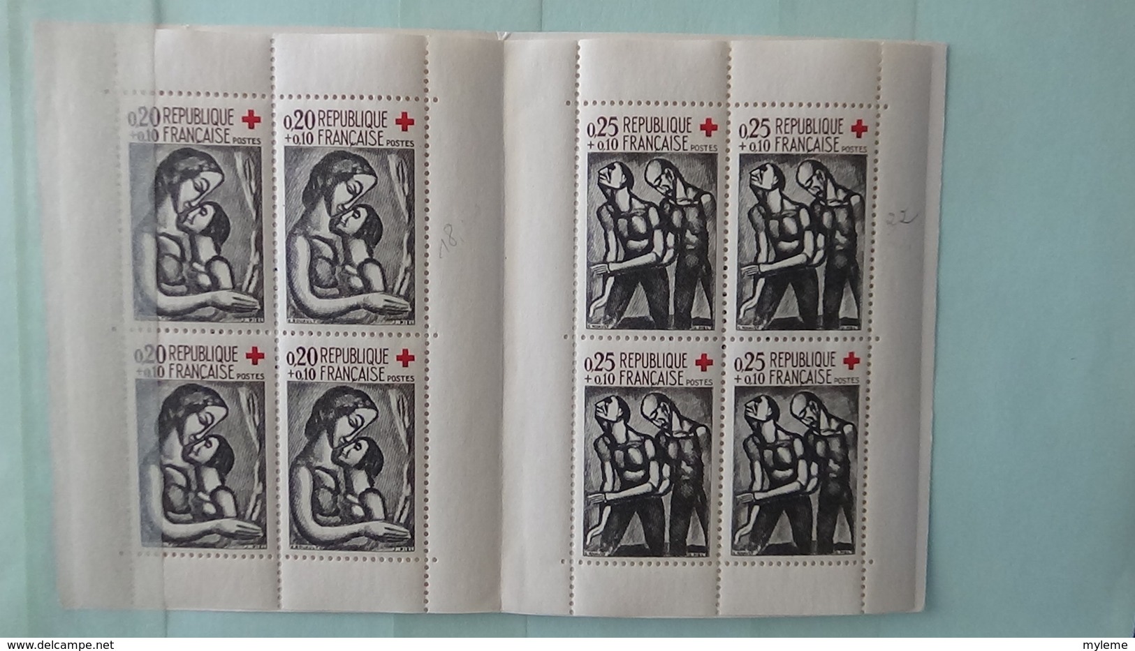 Carnet à choix avec timbres années 30 à 60 tous ** dont séries GH, croix rouges ... A saisir !!!
