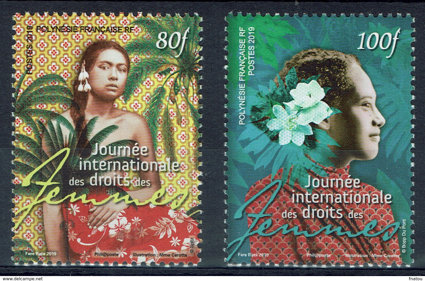 French Polynesia, International Women's Day 2019, MNH VF  A Pair - Unused Stamps