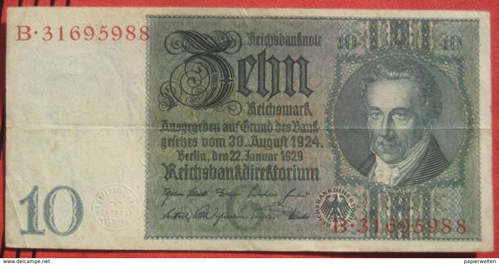 10 Reichsmark 1929 (WPM 180a) 22.1.1929 - 10 Mark