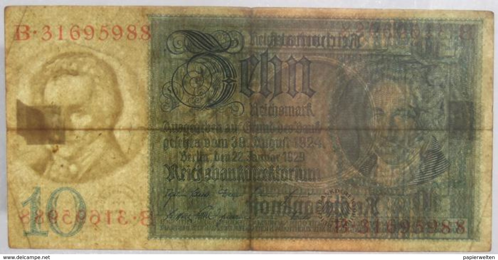 10 Reichsmark 1929 (WPM 180a) 22.1.1929 - 10 Mark