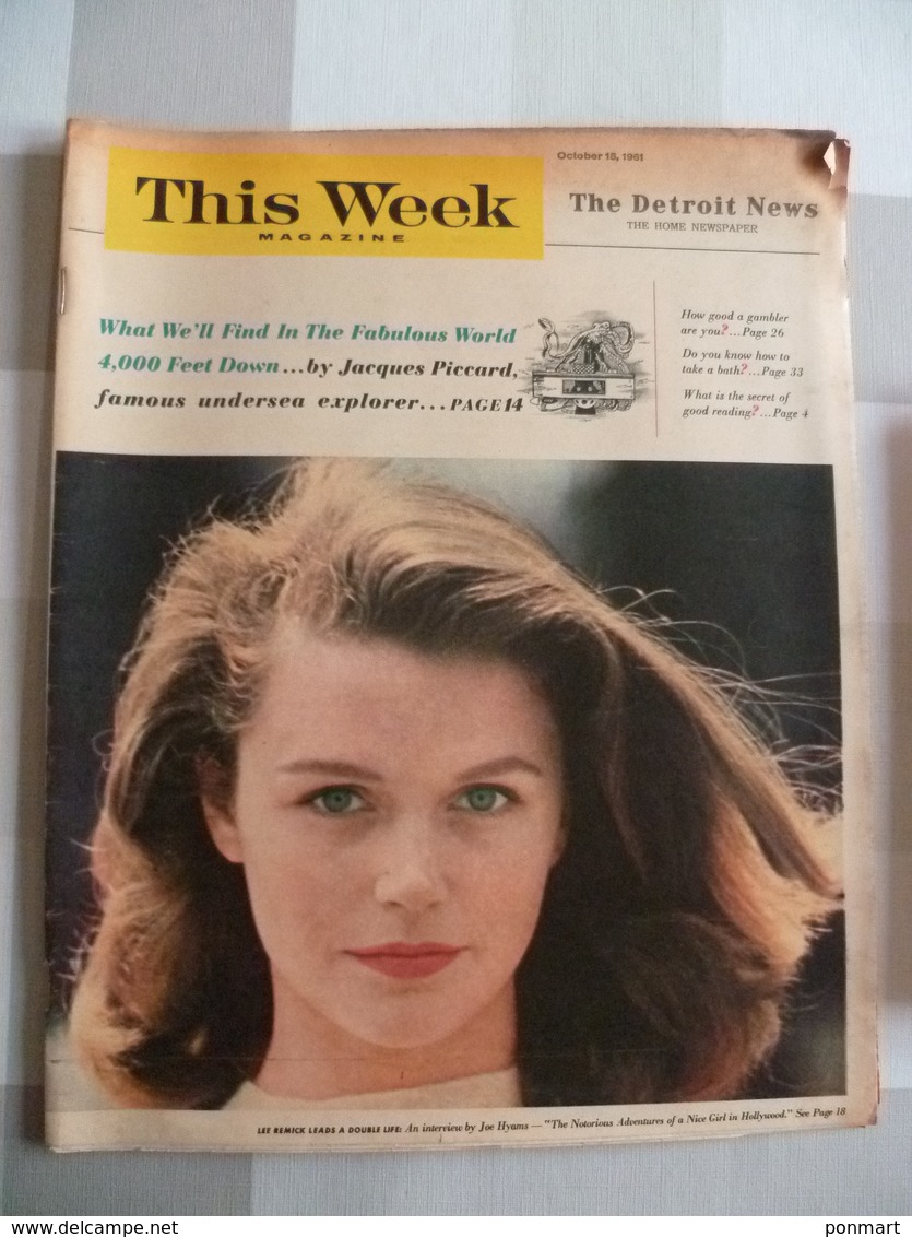 This Week Magazine  , The Detroit News  Octobre 1961 - Nouvelles/ Affaires Courantes