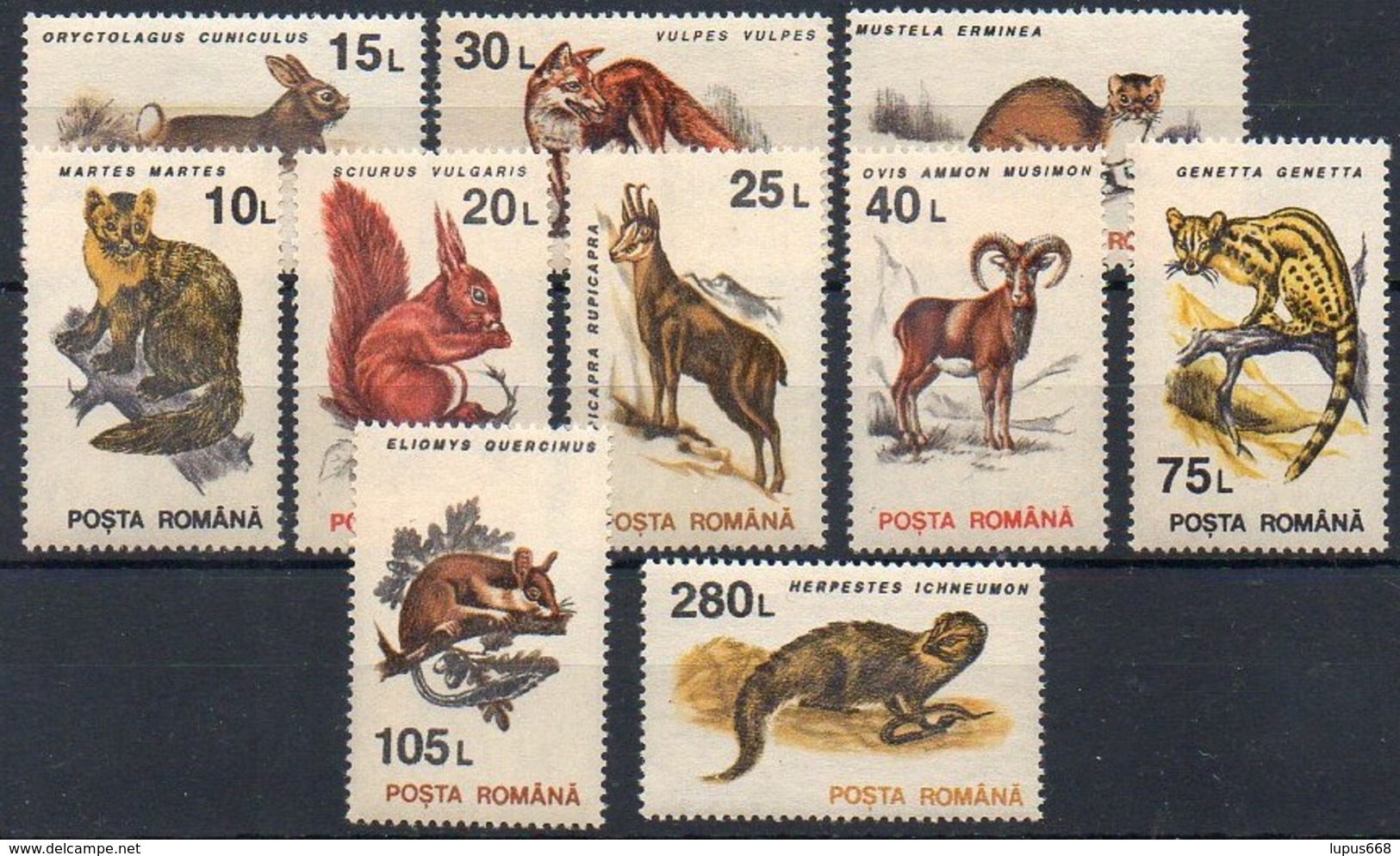 Rumänien  1993  MiNr. 4901/ 4910  **/ Mnh ; Freimarken: Tiere - Unused Stamps